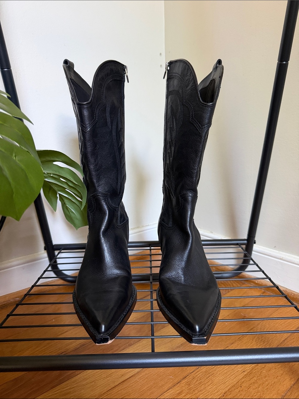 Dolce Vita Ryland Wide Calf Black Leather Western Boots